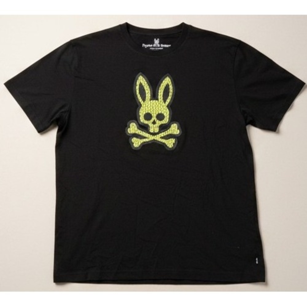 Psycho Bunny Mens Size 8 XXL Black Graphic T-Shirt 2005 Logo Skull Bunny Tee
